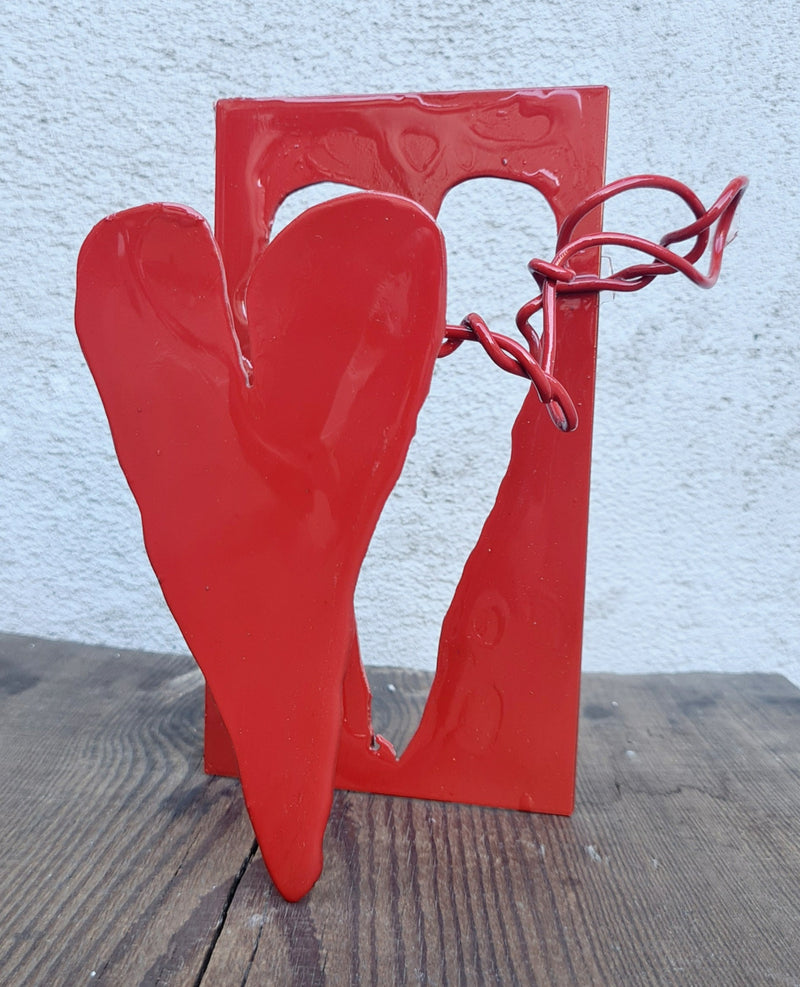 Cuore Metallico Rosso